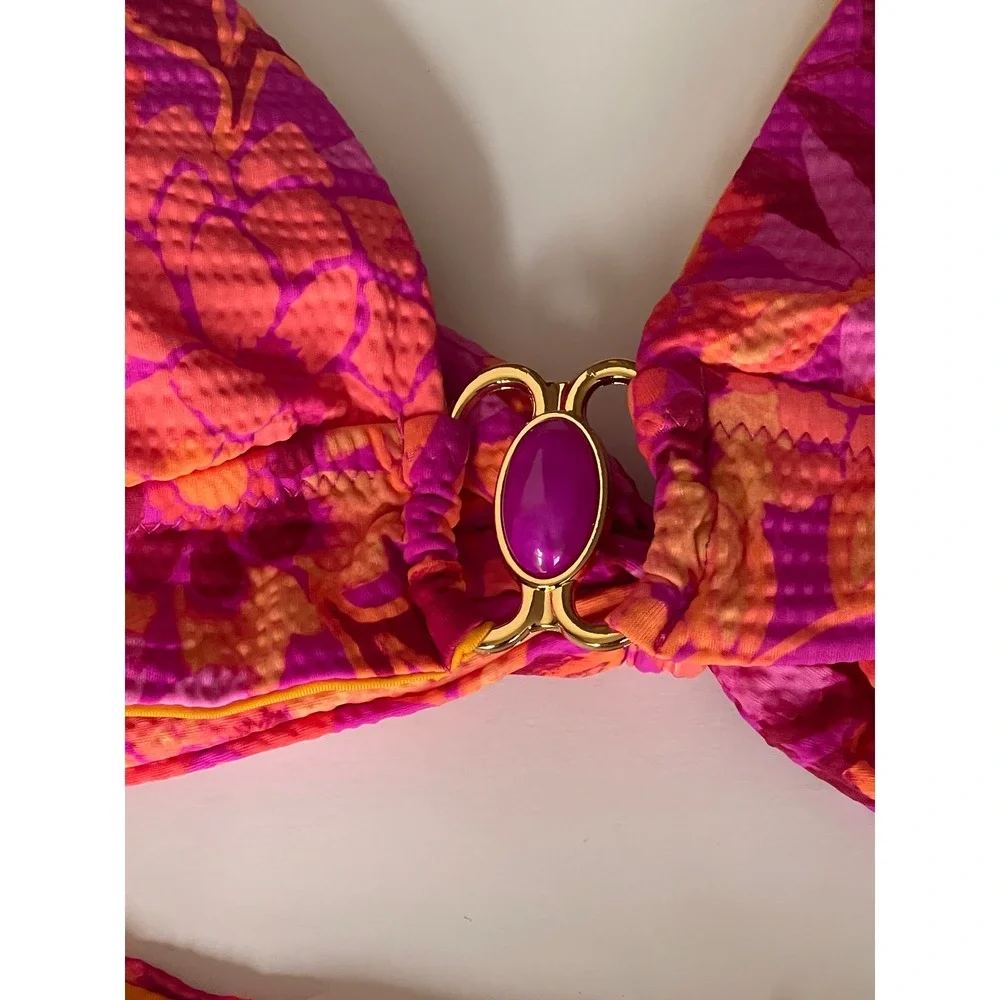 BECCA Copacabana Mira Halter Bikini Top and Copacabana Hipster Bottom Size Small